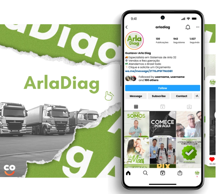 Estratégia digital aplicada na ArlaDiag, com tráfego pago e Gestão de redes sociais