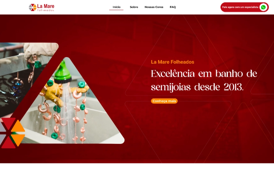 Desenvolvimento do site institucional da La Mare criado pela Co.Crie